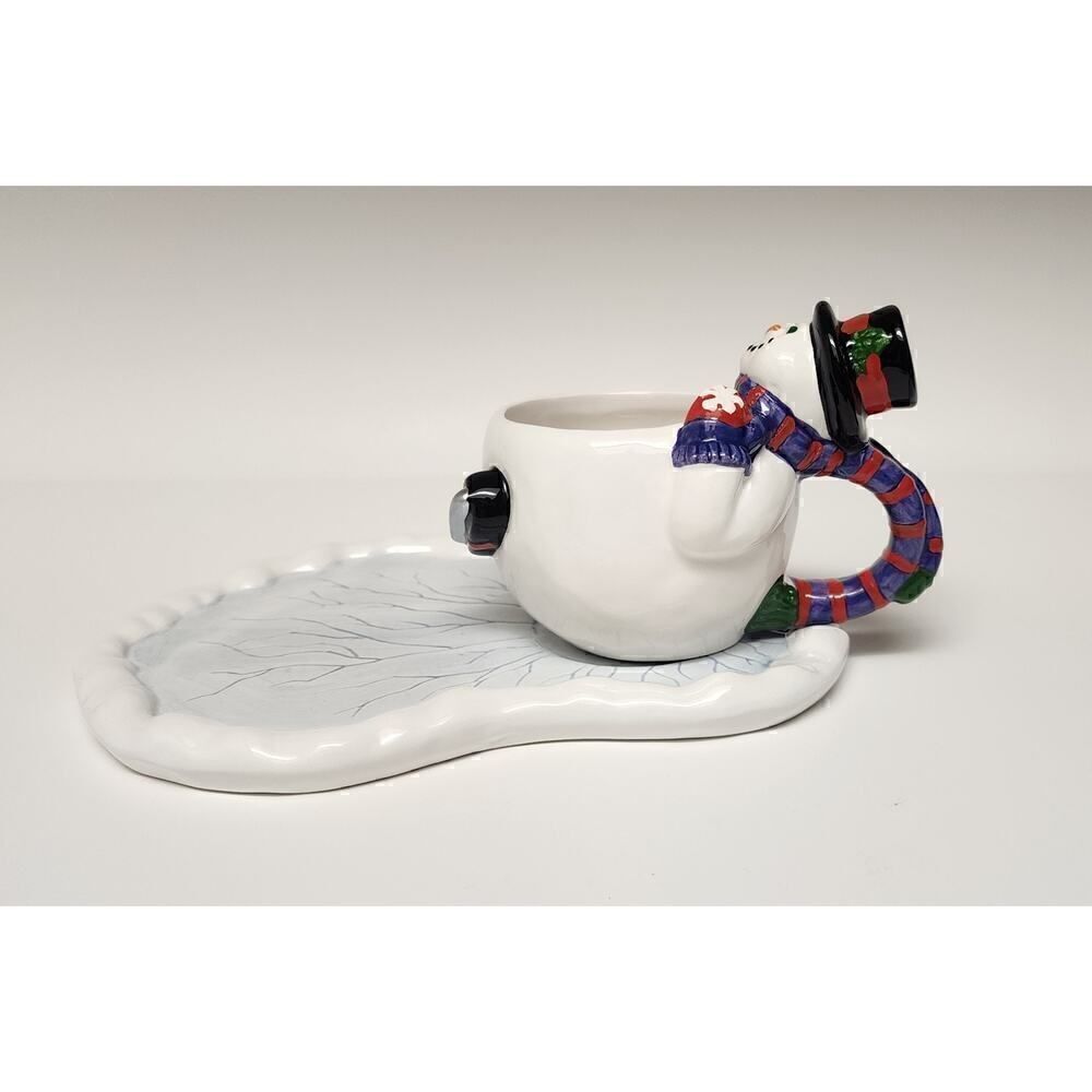 FIGI Chilly Vintage Snowman Mug & Cookie Plate